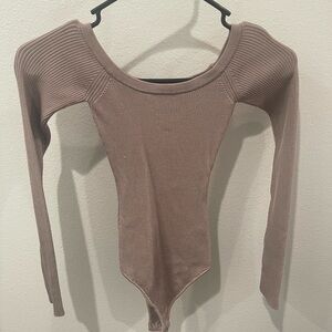 Good American Ribbed Long Sleeve Bodysuit